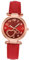 SAFIGLE Einzigartige Damen-modeuhr Damen-Armbanduhr Herzform-Design Quarzwerk Rotes Sandsteinband