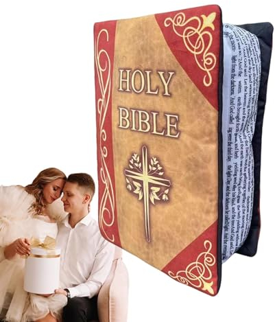 Bibelkissen, Offenbares Bibel-Plüschkissen, Christliches Zitat-Überwurfkissen, Heimdekoration Gebetskissen Zum Knien, 25 cm Bibelvers-Kissen Für Kinder Und Erwachsene, Jesus-Testament-Schriftsprüche