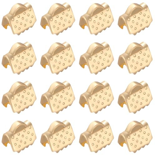 Beebeecraft 1 Box 100Pcs Ribbon Crimp Ends 18K Gold Plated 304 Stainless Steel 6mm Cord Ends for Jewelry Making