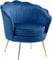 CLP Sessel Rosita I Polsterstuhl Mit Samt-Bezug I Gold-Farbiges Metallgestell, Farbe:blau