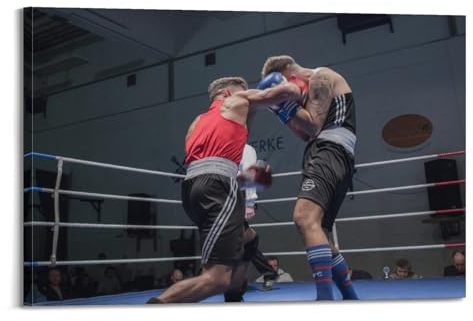 GUOYIN Fitness-Workout-Poster, Motiv: Mann Boxtraining, dekorative Leinwand, Familie, Schlafzimmer, Kunstwerk, Bild, Gemälde, 30 x 45 cm