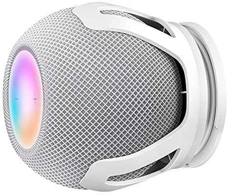 HomeMount Wall Mount Compatible with HomePod Mini - Self Adhesive or Drilling, Perfect Cord Management, Space-Saving Holder and Stand for HomePod Mini (White)