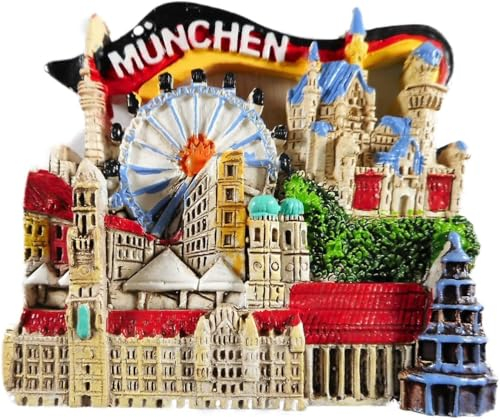 Souvenir Magnet München 6,5 x 6 cm Riesenrad Kühlschrankmagnet Figur Deko GCG 30140