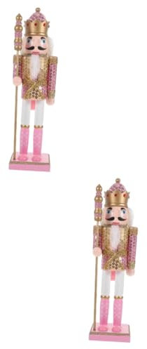 Cabilock Lot De 2 Figurines Réalistes De Casse-Noisette De Noël en Bois Décoration De Salle À Bouche Ouverte Et Fermée