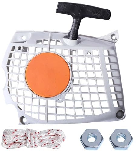 Hyceker Recoil Starter Assembly For Stihl MS271 MS291 MS261 MS261C MS271C MS291C Chainsaws 1141 080 2101 Stihl MS 261 271 291 Farm Boss Chain Saw Reciol Pull Start Starter Cover Assy with Rope Bar Nut