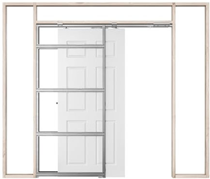 Pocket Door Kit, Single/Double Sliding System, Smooth & Quiet Track, Max Size 926 x 2040 mm (762 х 1981mm Single Door Kit)