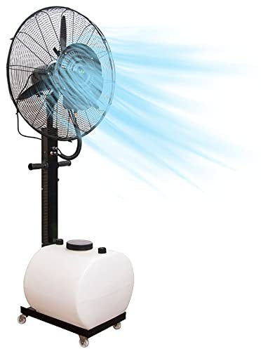 WANGXLGD Ventilador de nebulización para Exteriores, Ventilador de Pedestal con Niebla, Ventilador Industrial de oscilación de 90° para refrigeración, Garaje, Gimnasio, Taller (71cm/28in)