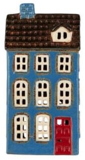 IB Laursen Haus f/Teelicht My Home Town rote Tür, B: 7,5 H: 20,5 L: 10