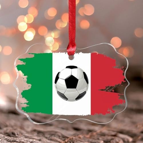 Fußball-Thema, Italien, Weihnachtsschmuck, Spielzimmer, Fitness-Übungen, Schmetterling, Weihnachtsbaum, Ornament, Andenken, Basketball, Grafikball, Acryl, Weihnachtskugel für Innenbereich,