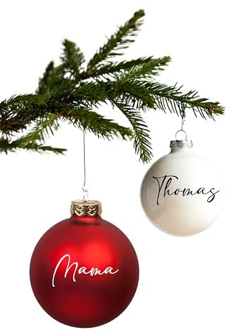 JuPaRo Sticker für Weihnachtskugeln, Selbstklebende Namenssticker, Aufkleber für Christbaumkugeln, Personalisierte Aufkleber Weihnachtsaccessoires, Geschenke,Gläser, Rub on (3,5x1cm) (5cm x 2cm)