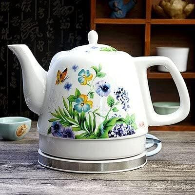 SCWZZWSY Cold kettle Ceramic Electric Kettle Porcelain Kettle Blue and White Porcelain Foam Teapot Daily Kungfu Teapot Electric Tea Kettle Electric kettle (Purple) (White1) lofty ambition