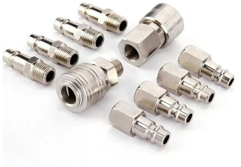 RRBXXUYN 10pcs/Set Quick Couplings BSP Air Line Fitting 1/4 Air Line Fitting Hose Compressor Fitting Connector for Pneumatic Tools