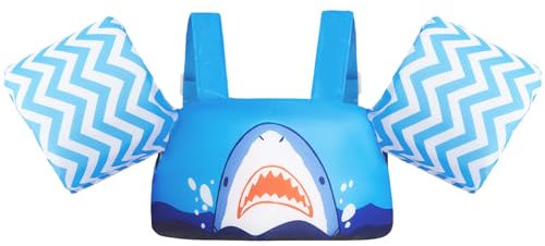 Gogokids Giubbotto di salvataggio per bambini – Comodo aiuto per il nuoto con bracciali per bambini da 2 a 6 anni, 15 – 30 kg, con fibbia di sicurezza e maniche