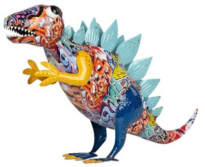 formano Metall-Figur Leguan Street-Art Design 77x 24 cm Handbemalt Glänzend Tier Gartendeko In-Outdoor Skulptur Terrasse Balkon Deko Tier Figur Dekoration Außenbereich Witterungsbeständig Geschenk