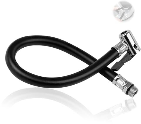 AzureRay 36cm Prolunga Valvola Pneumatici c – Tubo Flessibile per Pompa Aria – Kit Gonfiaggio Professionale per Auto, Moto e Bicicletta – Adattatore Universale Schrader​