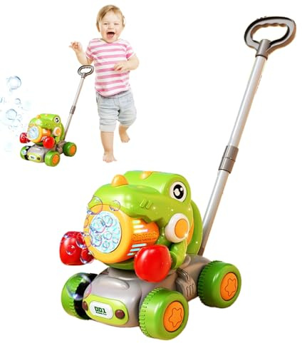 Blasenrasenmäher | Spielzeugauto Dinosaurier, wasserdicht, auslaufsicher, tragbar, für Kinder ab 3 Jahren, Garten, Hof, Spaß