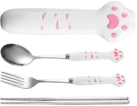 Stainless Steel Cutlery Set, Chopsticks, Fork and Spoon Set, Lightweight and Portable for Home, Restaurant, Travel, Camping, Picnic, School, Disaster Preparation, Dishwasher Safe