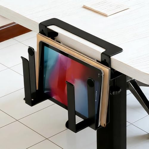 GOEDCH Hängender Laptop-Organizer: Doppelschicht ohne Bohren, Laptop-Schreibtisch-Seitenaufbewahrung, verstellbarer Desktop-Ständer für Laptop, Pro, Dokumente