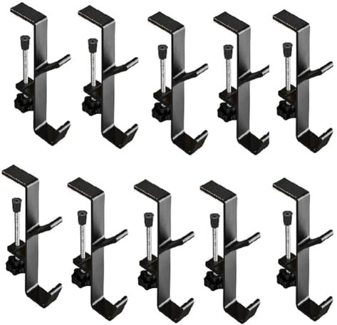 Bosiyrggrl 10pcs Double-Layer Locking Desk Hook Bag Hook Desk Mobile Bag Hook Desk Side Table Hook Black