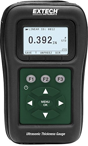 Extech TKG150 - Digital Ultrasonic Thickness Gauge/Datalogger – Measures 1.0 to 508 mm (0.040 to 20) on Steel, B-Scan & Echo-to-Echo Modes, 100K Data Storage, IP54, Includes 5 MHz Transducer