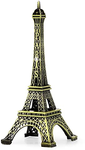 sourcing map Metall Eiffelturm Kunsthandwerk Frankreich Souvenir Mini Eiffelturm Modell 10cm Bronze Ton