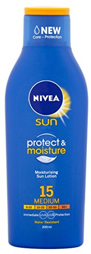 Nivea Sun Protect and Moisture Moisturising 15 Medium Sun Lotion, 200 ml