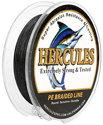 HERCULES, Lenza da pesca intrecciata super resistente a 4 fili da 2,7 kg a 45,4 kg per acqua salata, 100 m/300 m/500 m/1000 m, diam# 0,08 mm - 0,55 mm, alta qualità