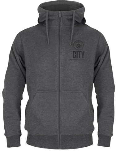 MANCHESTER CITY Mens Hoody Zip Fleece OFFICIAL Football Gift