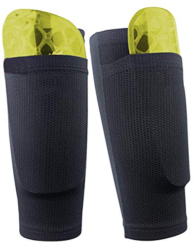 Dokpav Soccer Shin Guard Socken mit Tasche Ärme, Fußball Ausrüstung mit Taschen Kompressionswade Ärm-(Keine Kunststoff-Platten)- (Teen - schwarz)