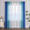 ESLIR Gardinen mit Ösen Vorhänge Gardinenschals Transparent Stores Gardinen Farbverlauf Voile Blau BxH 140x245cm 2 Stück