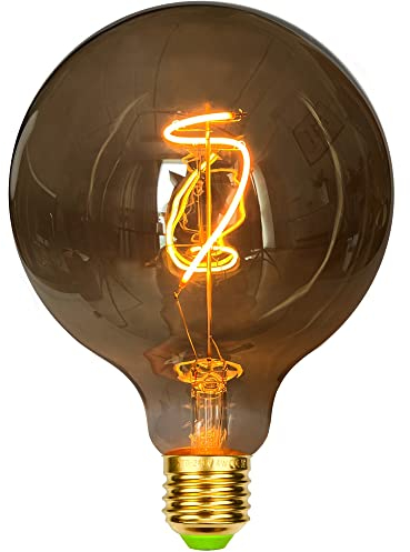 TIANFAN LED-Glühbirne, Vintage-Stil, G125, 2 W, Rauchfarbe, 220–240 V, E27, dekorative Glühbirne, warmes Leuchten