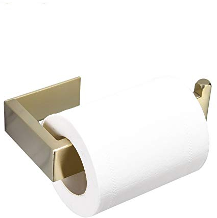 WOMAO Toilettenrollenhalter Gold Selbstklebend Ohne Bohren Kleben Toilettenpapierhalter Gebürstet Edelstahl WC Papier Halterung