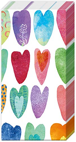 IHR Ideal Home Range Taschentücher, 4-lagig, 10 Stück, Regenbogenherzen, 1 Stück