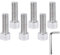DAZISEN Vis de Vélo - 7pcs Acier Inoxydable Pièces pour Vélos Vis Cylindrique à Six Pans Boulon Fixations pour Vélo VTT Vélo de Route, Argent, (M5x16)*6+Clés Allen*1