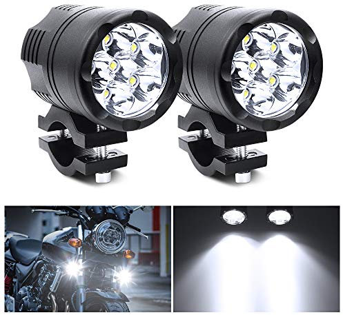 2PCS Fari Moto Supplementari,6 LEDs Faretti LED Moto Luci Anteriori Faro Luci Supplementari Lavorare Lucis Spot Faretto per 12-24V Veicolo Motos Bici Auto Barca