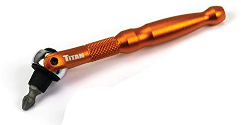 Titan Tools 11323 Tournevis à micro cliquet à tête pivotante 1/4 x 10,2 cm Orange
