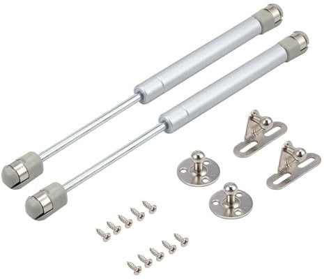 Vérins à gaz 100 N - 2 charnières de porte d'armoire - Ressort à ressort - Support de barre de maintien pour placard de cuisine - Pression de 100 N (100 N)