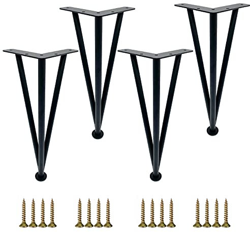 Jolan Pieds De Table en Métal Pieds De Meubles,4 Pièces,10cm 15cm 20cm 25cm 30cm 35cm 40cm, Reglable en Hauteur, Antidérapants, Utilisés pour Bureau, Canapés, Armoires, Basses,Black-30cm/11.8in