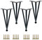 Jolan Pieds De Table en Métal Pieds De Meubles,4 Pièces,10cm 15cm 20cm 25cm 30cm 35cm 40cm, Reglable en Hauteur, Antidérapants, Utilisés pour Bureau, Canapés, Armoires, Basses,Black-30cm/11.8in