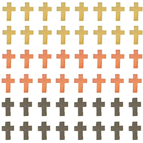 Hayaww 120 Pcs Holzkreuz Perlen Kleine Kreuz-AnhäNger Aus Holz Holzkreuz AnhäNger DIY Kreuz Charms Wandkreuz Aus Holzkreuz Party Handwerk Holz Verzierung FüR DIY Schmuck Halskette Armband(3 Farben)