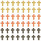 Hayaww 120 Pcs Holzkreuz Perlen Kleine Kreuz-AnhäNger Aus Holz Holzkreuz AnhäNger DIY Kreuz Charms Wandkreuz Aus Holzkreuz Party Handwerk Holz Verzierung FüR DIY Schmuck Halskette Armband（3 Farben）