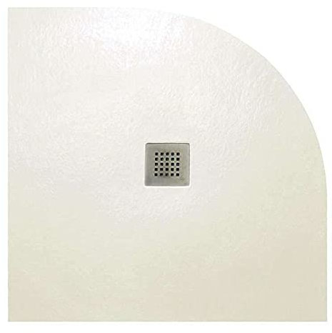 Receveur de douche Quart de cercle STRATO 90x90 cm - Beige - Résistant et Facile à installer - Salle de bain - Douche