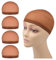4 Stück Perückenkappen Stretch Nylon Perückenstrumpfkappen für Frauen Männer Kinder (Nylon Wig Cap, Dunkelbraun)