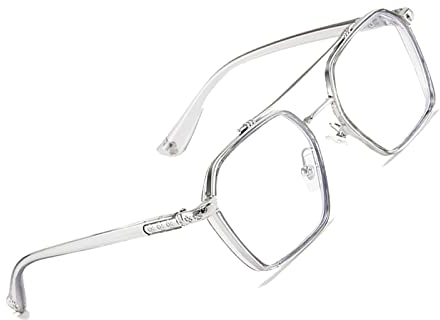 Voolga Blaulichtfilter Brille Ohne Stärke Retro Fake Brille Fashion Für Computer/Smartphones/Tablets Dekobrille mit Brillenetuis und Brillenputztuch C2