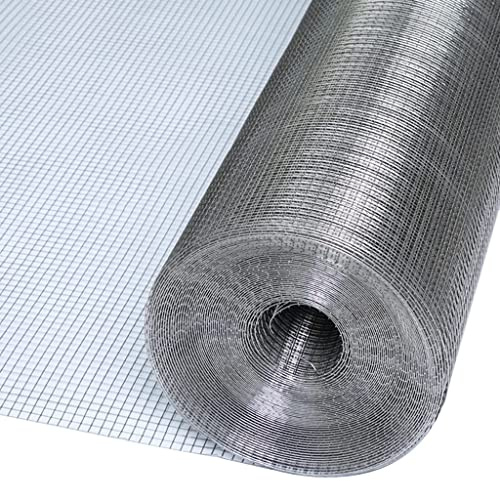 Volierendraht Drahtgitter Edelstahl 304 Robustes Schweißgitter 10mm Loch Wire Mesh Fence Für Geflügelgehege Garten Im Freien (Color : Silver, Size : 1x10m)