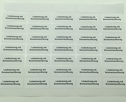 105 St. Sorten-Etiketten -Lindenhonig mit Sommertrachthonig- (3 x35stk) Honigetikett Imker (0,07€/Stk) Honigglasetiketten Honigetiketten