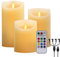 LED Real Wax Candle Lights, 3 Pack Warm White Plus Multicolor Flameless Real Wax USB Charging Electric LED Moving Wick Flickering Candle Lights with Remote Control Timer for Decoration, Wedding