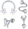 Rajnard 16G Helix Tragus Piercing Ohrring Knorpel Ohrringe Chirurgenstahl Drachenklaue mit Stein Schmetterling Piercing Schmuck für Frauen Männer 4Pcs