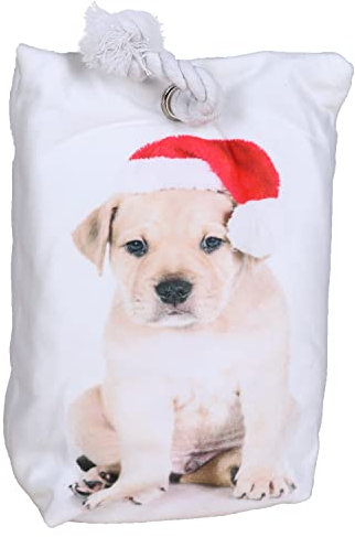 Türstopper Türhalter Stopper Boden Weihnachtsdeko mit LED-Licht Timer Weihnachtsmotiv Stoffsäckchen Hund