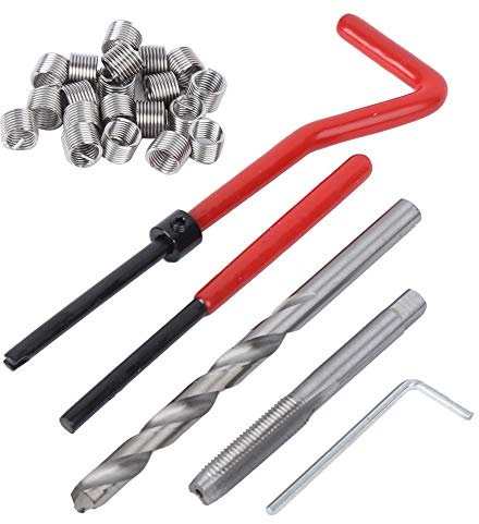 Ejoyous 25-teiliges Gewindereparatur-Einsatzsatz, M7 Gewindeeinsätze Gewindereparatursatz Gewinde Reparatur Einsatz Kit Gewinde-Reparaturset mit Tragbarer Kunststoff-Aufbewahrungsbox